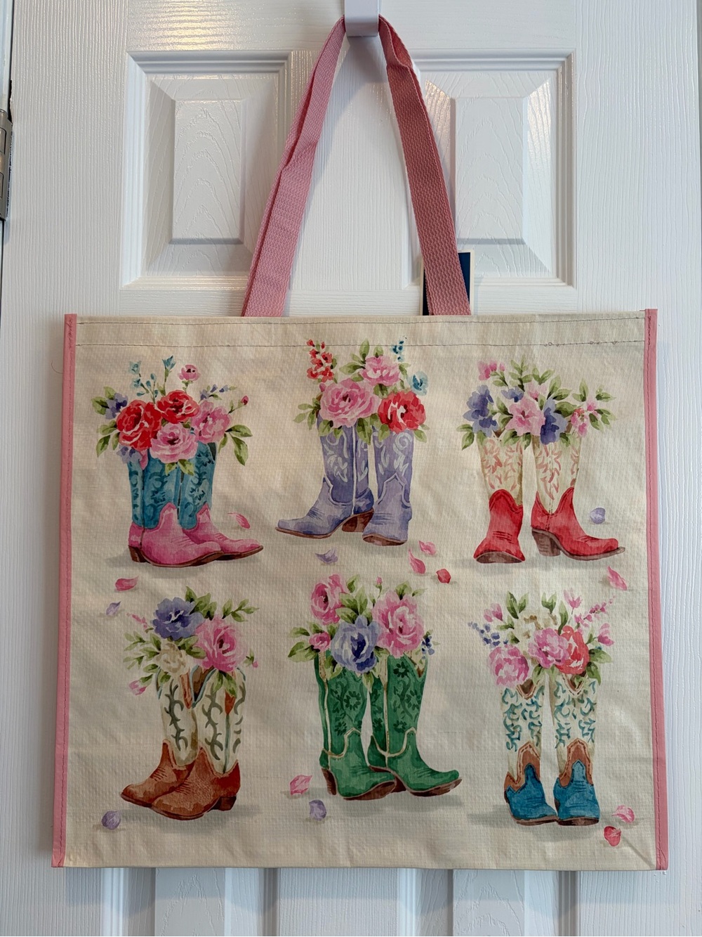 Marshalls/ TJ Maxx Floral Cowboy Boot Reusable Tote Bag 🤠👢🛍️
